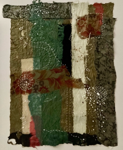 Mulberry papers, stitching, fabrics